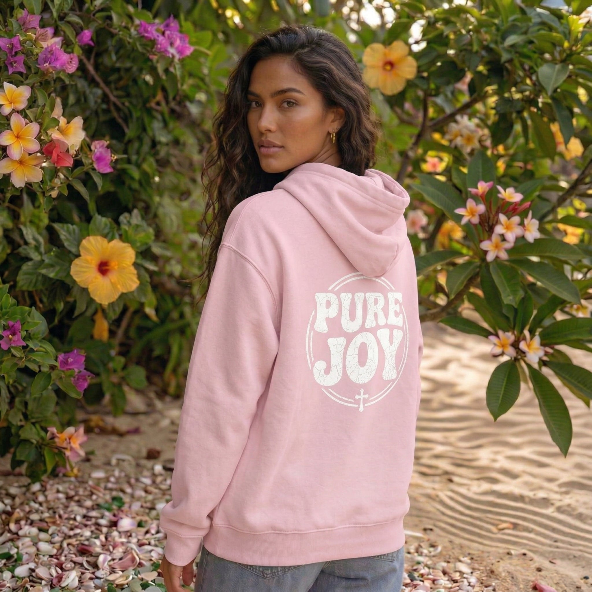 Pure Joy circle logo Hoodie | Psalm 16:11 faith scripture sweatshirt