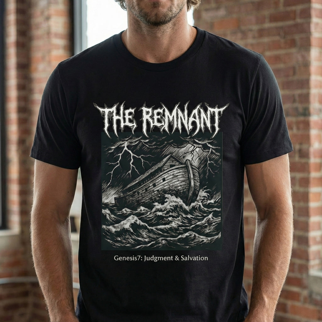 The Remnant Noahs Ark Shirt, Christian Streetwear Graphic Tee, Covenant Judgment Salvation, Gothic Faith T Shirt, Unisex