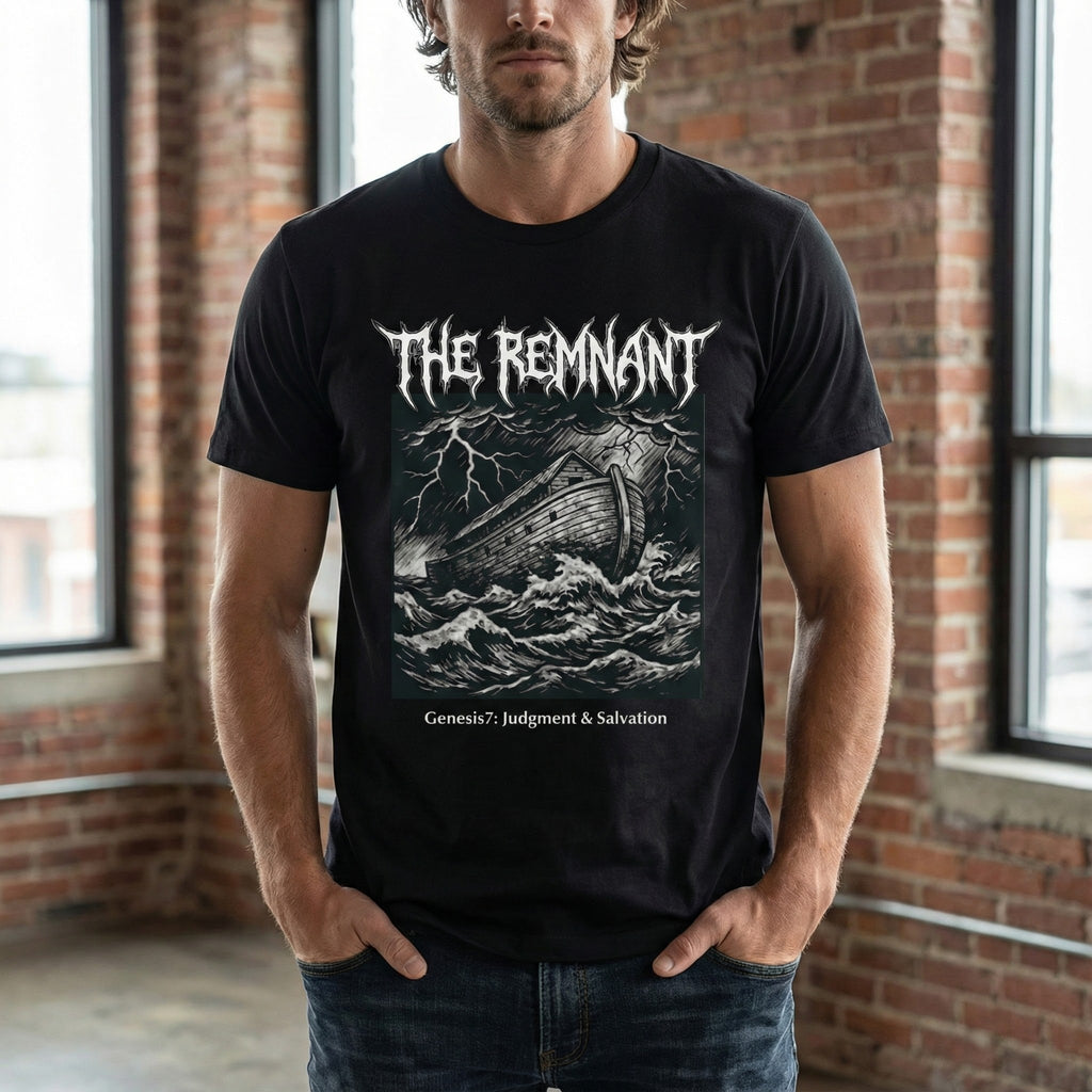The Remnant Noahs Ark Shirt, Christian Streetwear Graphic Tee, Covenant Judgment Salvation, Gothic Faith T Shirt, Unisex