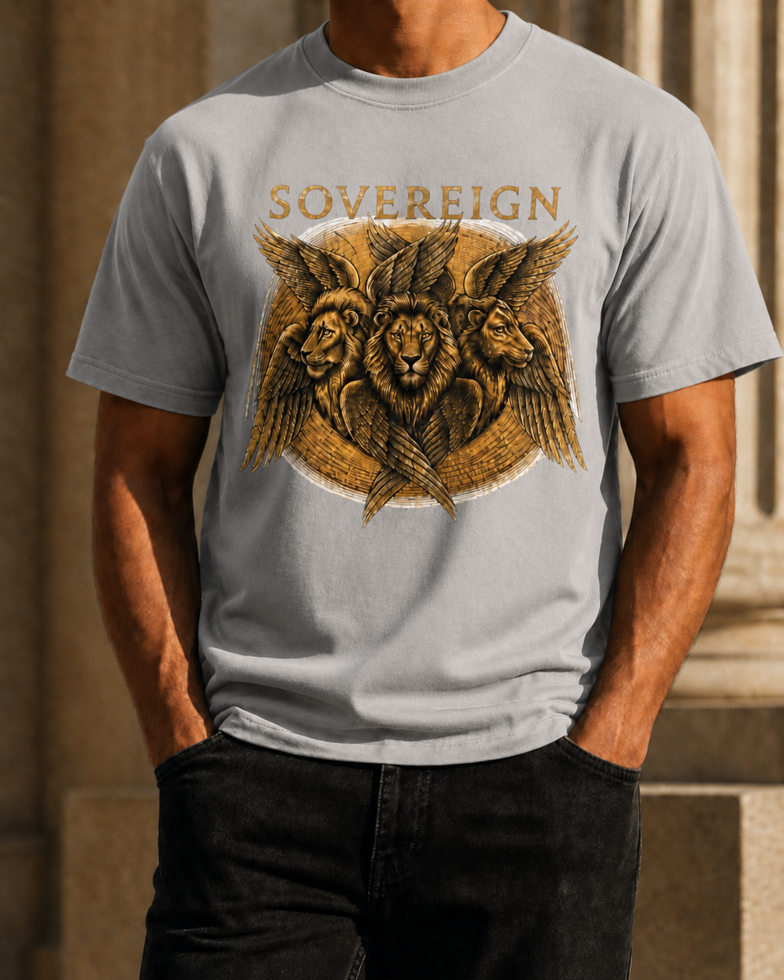 Sovereign Lion Shirt, Christian Streetwear Tee, Biblically Accurate Angel, Ezekiel Cherubim, Lion of Judah Gift