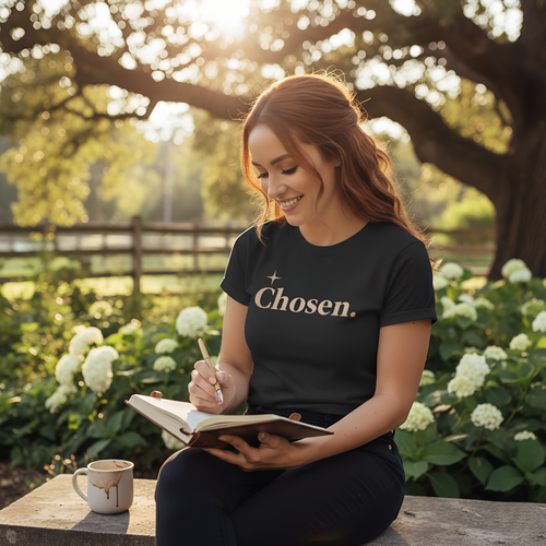 Chosen. Christian T-Shirt | Faith Apparel | Minimalist Bible Verse Tee | Chosen by God Shirt | Christian Gift for Women & Men