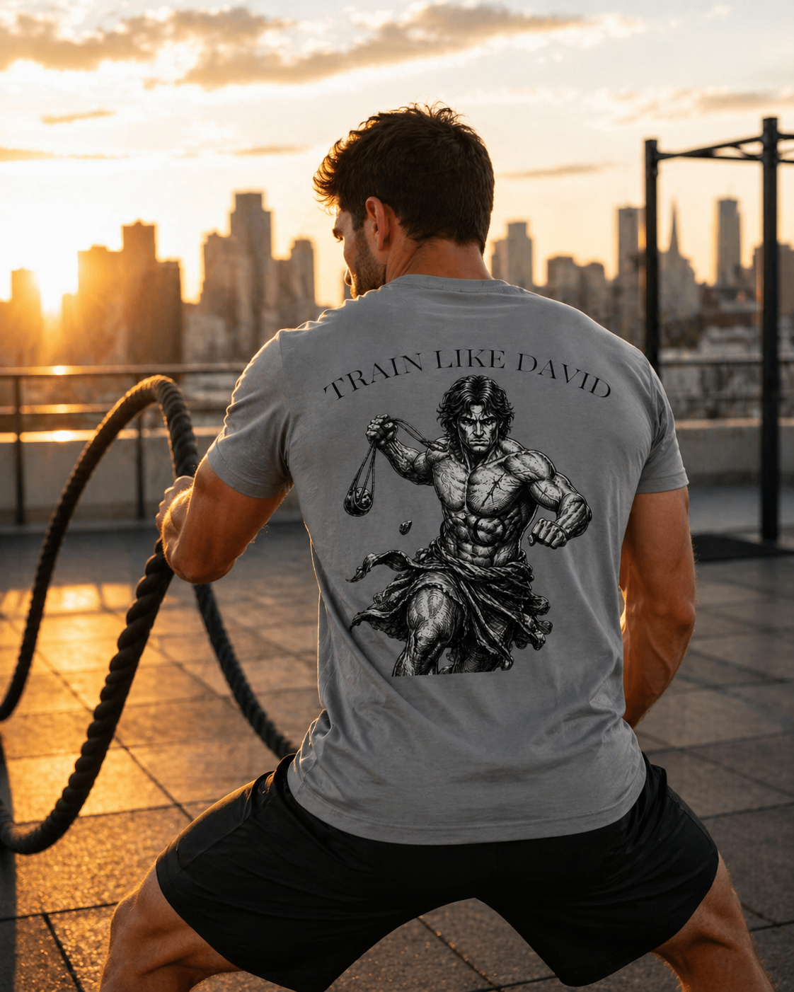 David Shirt, Christian Gym Shirt, 1 Samuel 17 45 Tee, Bible Verse Workout Shirt, Faith Based Pump Cover, David And Goliath Shirt