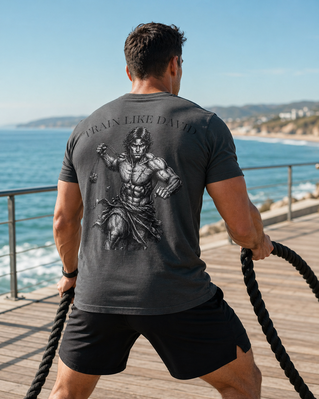 David Shirt, Christian Gym Shirt, 1 Samuel 17 45 Tee, Bible Verse Workout Shirt, Faith Based Pump Cover, David And Goliath Shirt