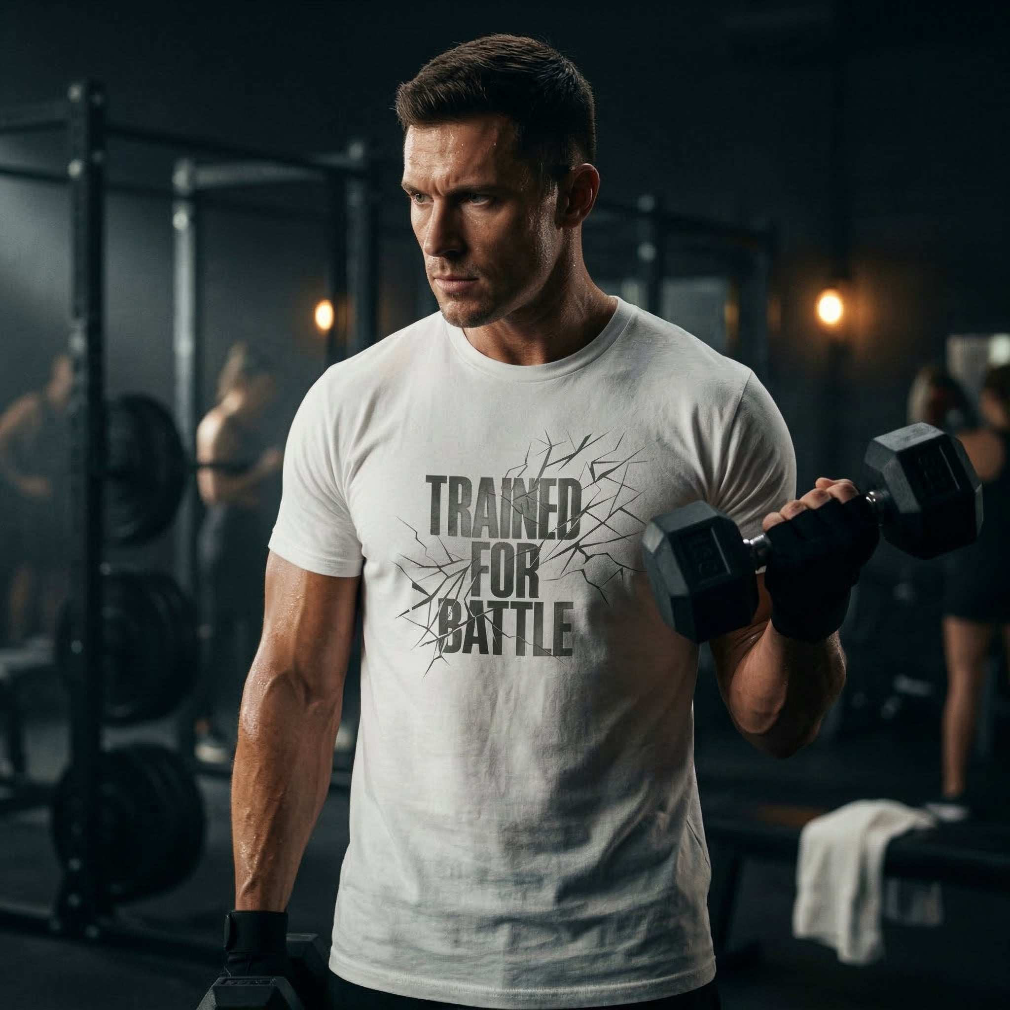 Trained for Battle Christian T Shirt inspired by Judges 6:12 The Lord is with you, mighty warrior.