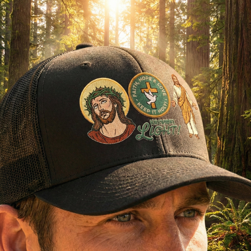 Jesus Foam Trucker Hat, Christian Trucker Cap, Embroidered Jesus Hat, Faith Based Hat, Church Hat, Religious Gift for Him