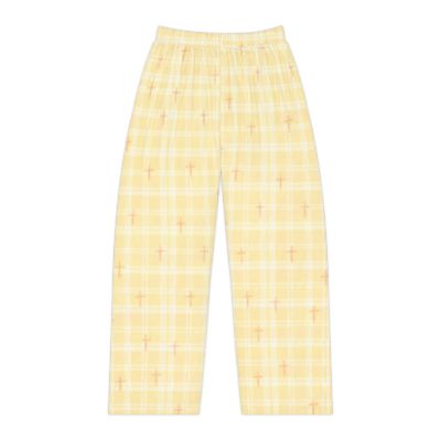 Yellow Pajama Pants | Plaid Cross Pattern