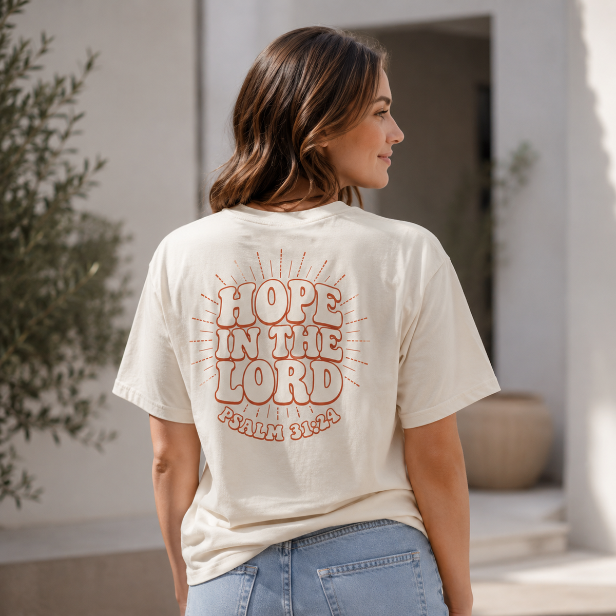 Hope In The Lord Shirt, Psalm 31 24 Christian T Shirt, Retro Bible Verse Tee, Comfort Colors Faith Shirt, Christian Gift