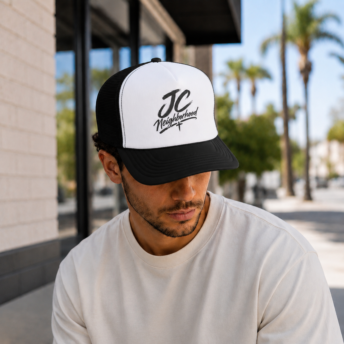 JC Neighborhood Foam Trucker Hat, Christian Streetwear Cap