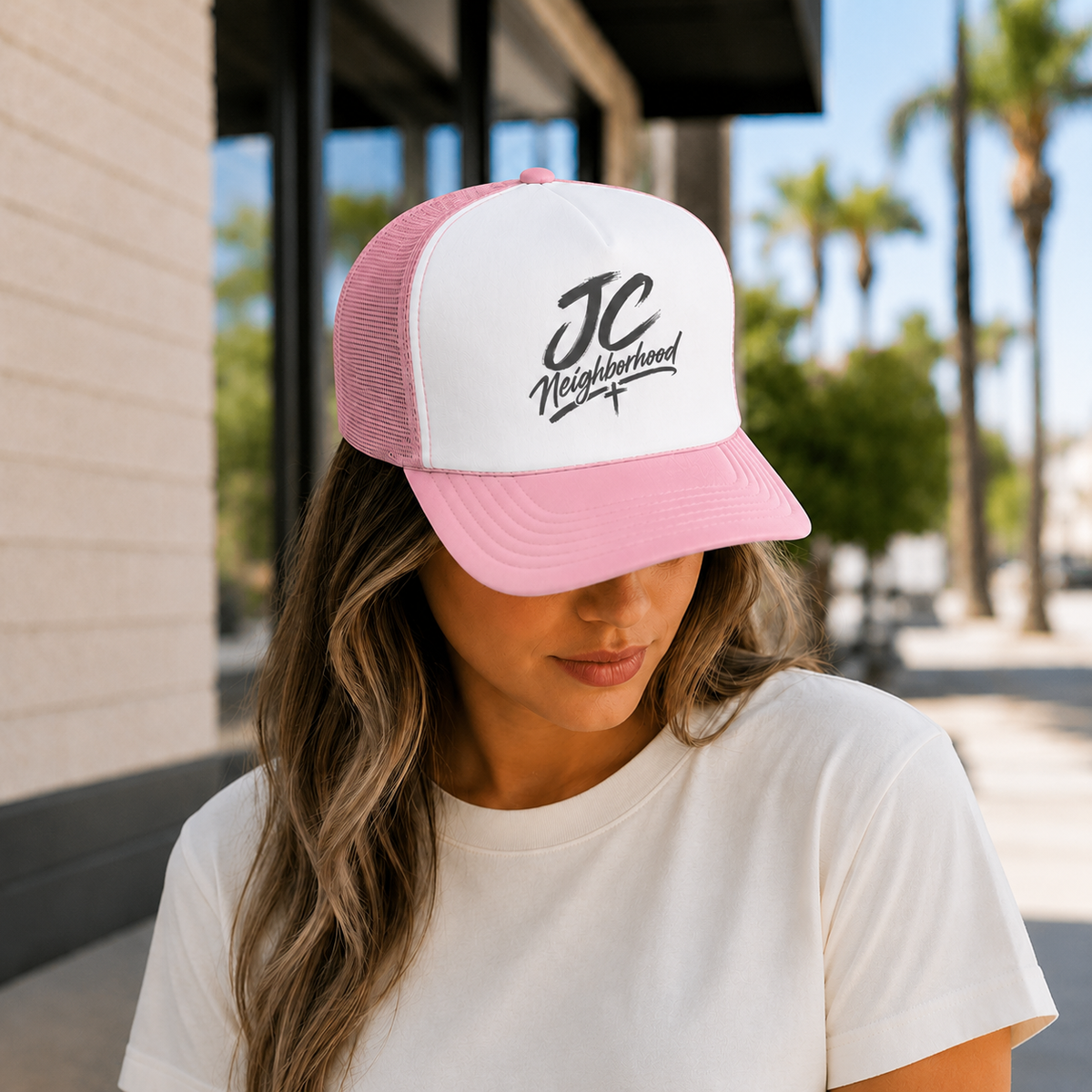 JC Neighborhood Foam Trucker Hat, Christian Streetwear Cap