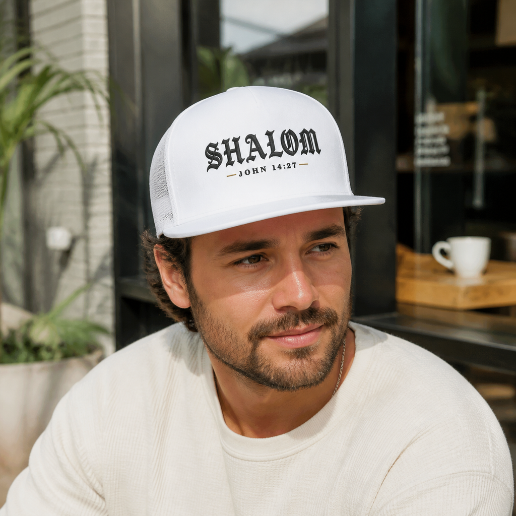 SHALOM Printed Christian 5-Panel Trucker Cap